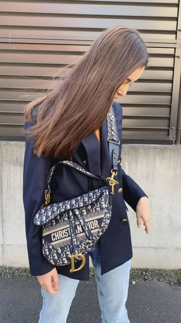 Dior Saddle Oblique Blue Monogram With OriginalBox - Image 4