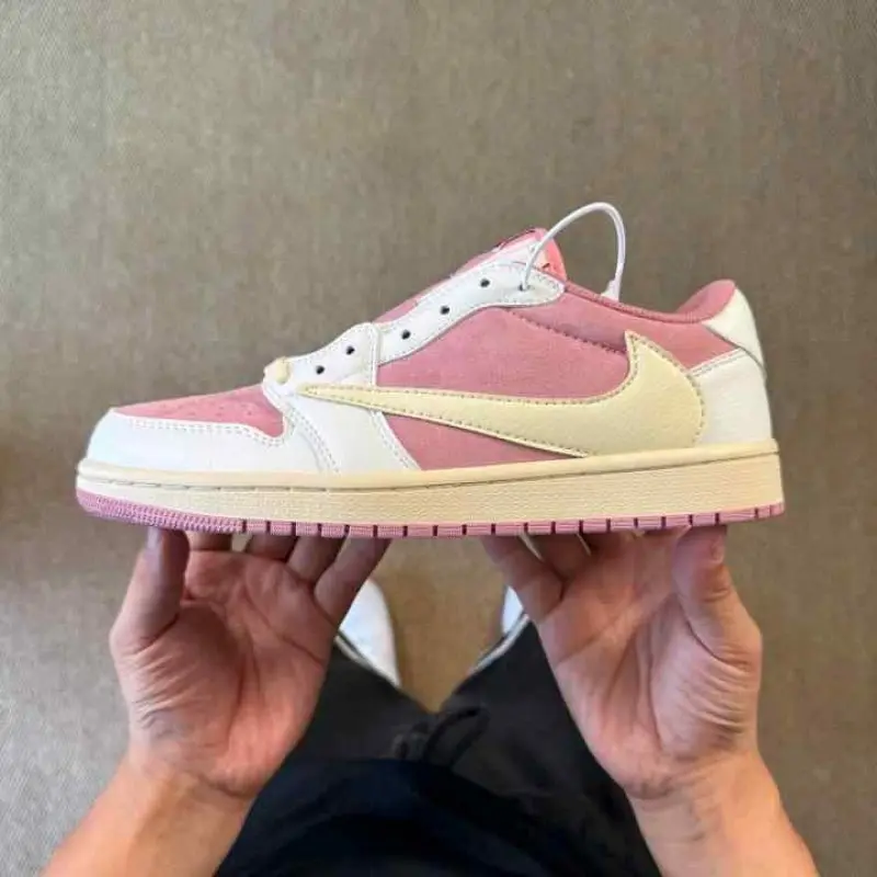 Travis Scott x Nikkee Air jordan 1 low OG Shy pink semi ua - Image 3