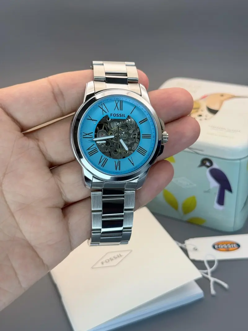 Fossil Flynn Automatic Silver-Skyblue - Image 4