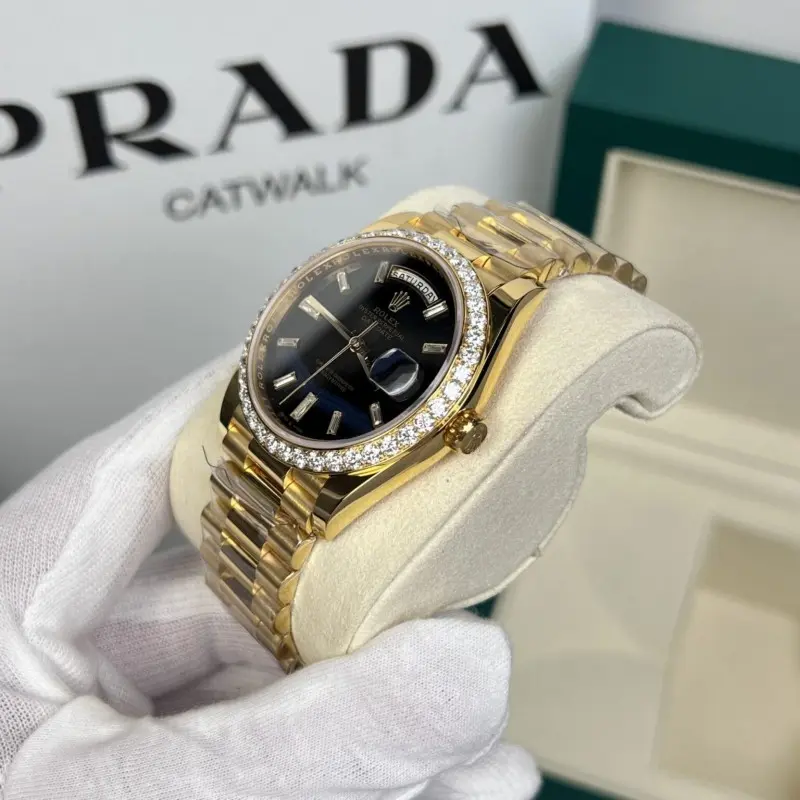 Rolex Oyster perpetual Day Date Yellow-Gold Diamond Bazel Ref-218238 Z-R Quality - Image 4
