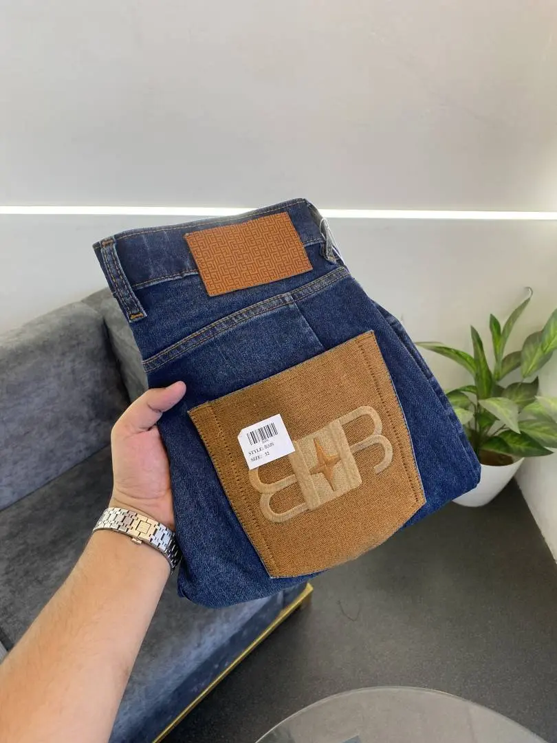 Balmain embroidery logo dark blue imported box pack hyperflex denim