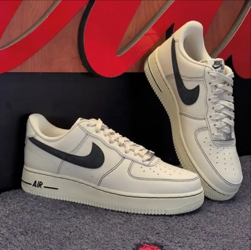 Nike Airforce 1 LV8 Leather Cream Black - Image 8