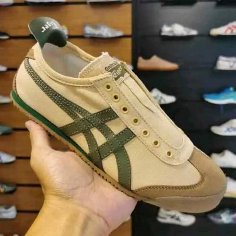 Onitsuka Tigerr Mexico 66 Slip On Beige Grass Green 1251