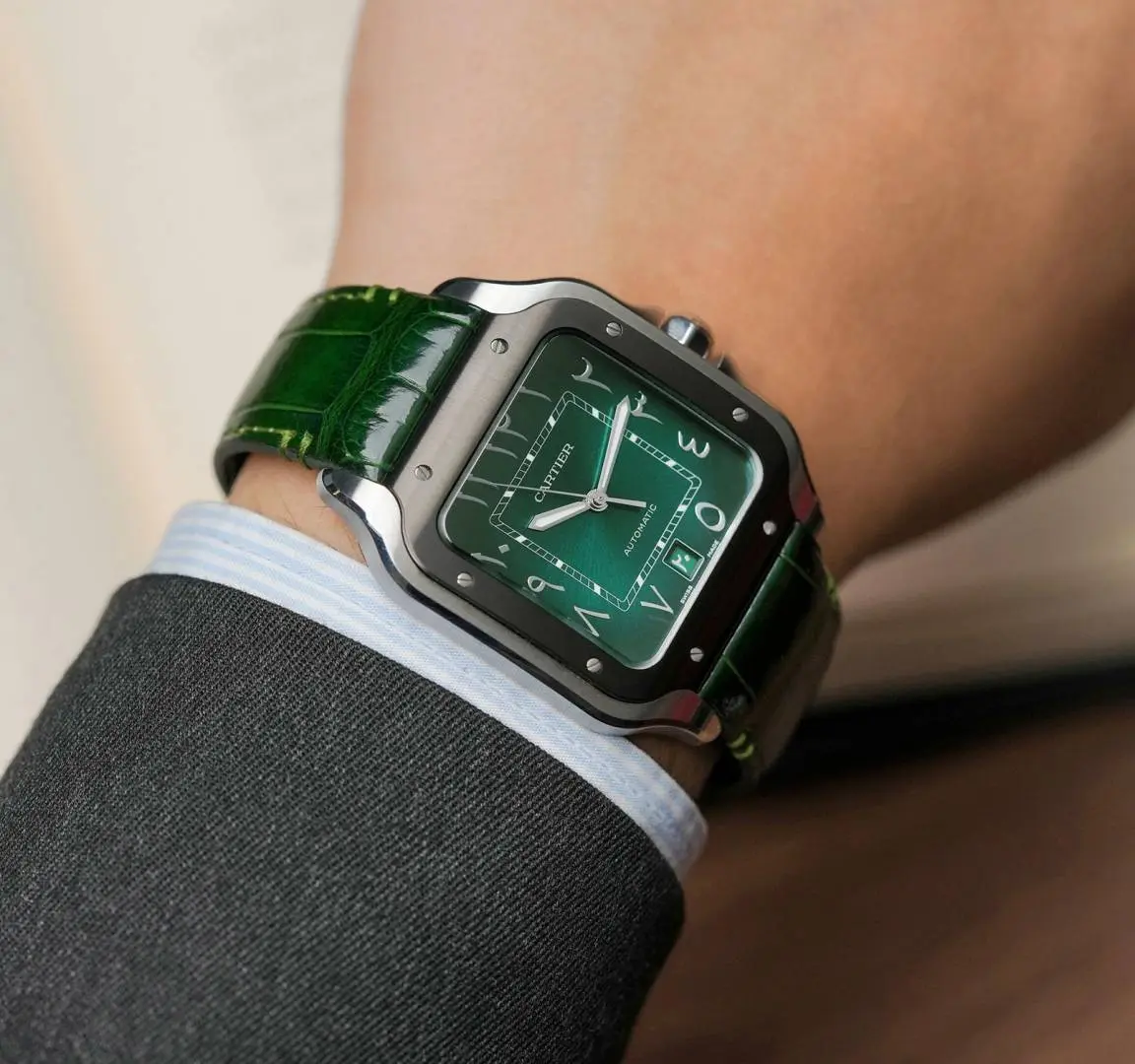 Cartier Santos Automatic full green arabic - Image 2