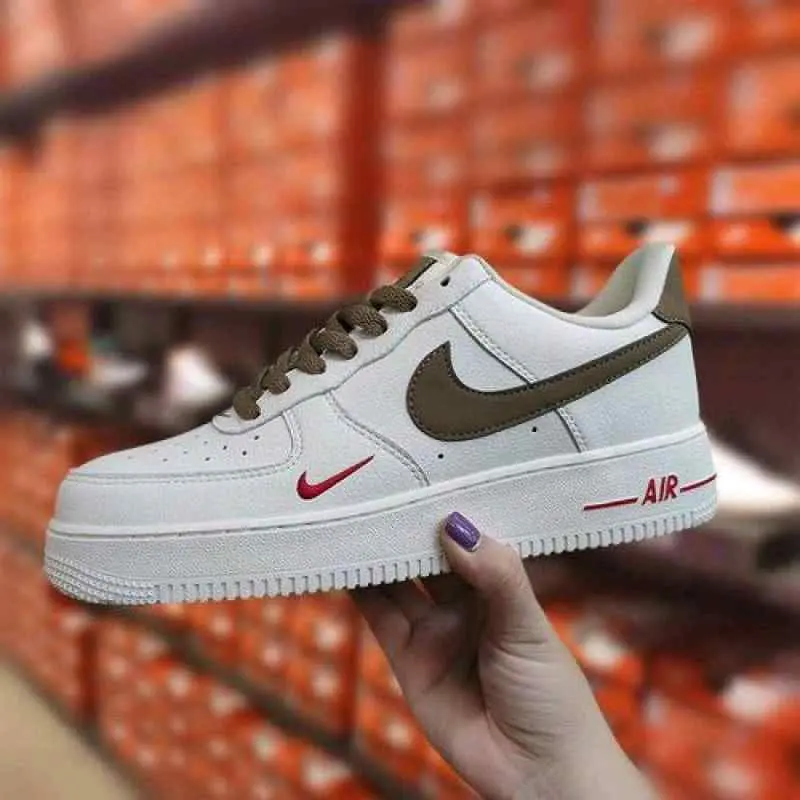 Nike Airforce 1 Mini Red Swoosh Coffee Milk 5057 - Image 5