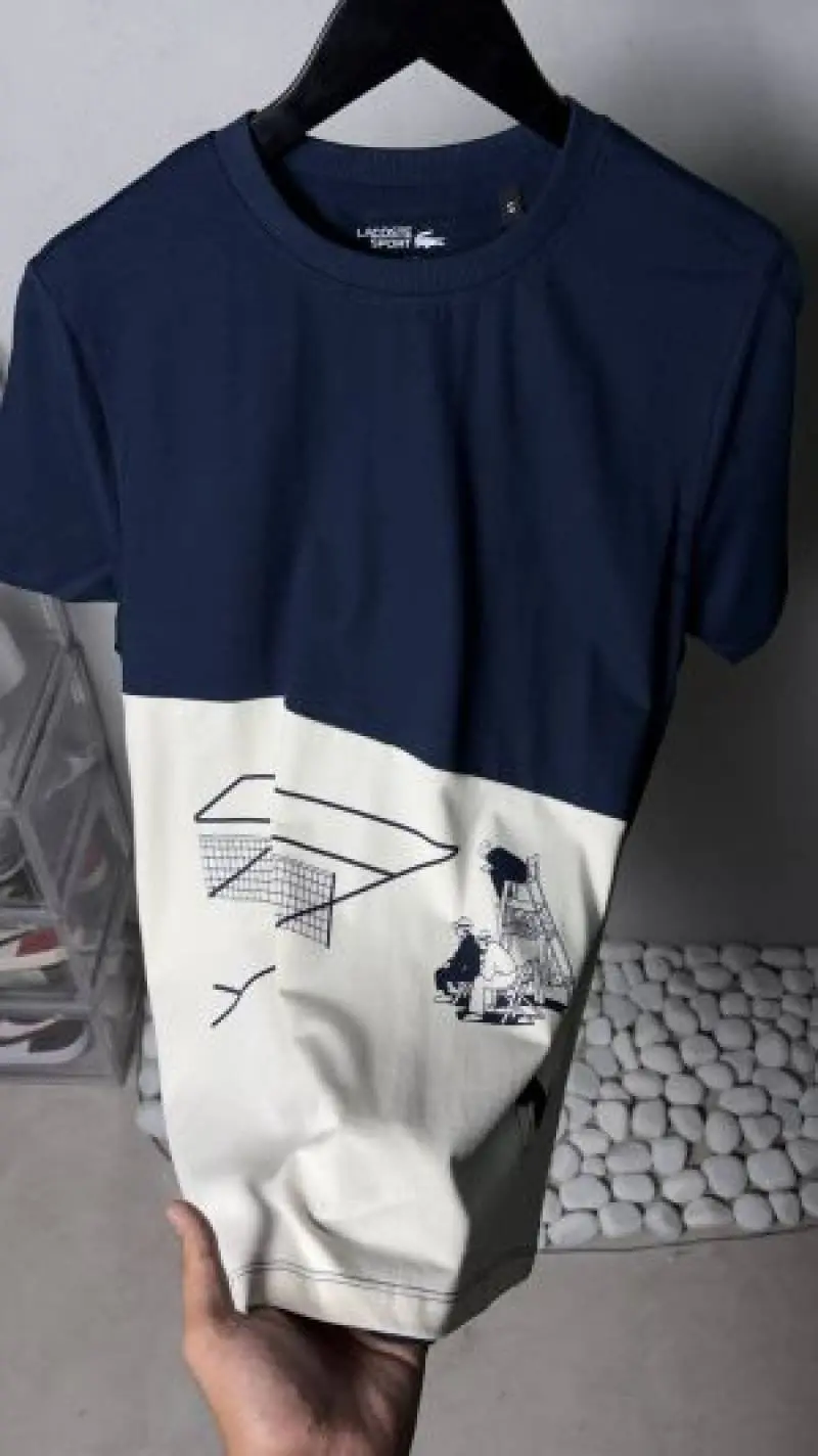 Lacoste Sport Graphic T Shirt Navy. 1236 Sale- offer VS1000 - Image 3