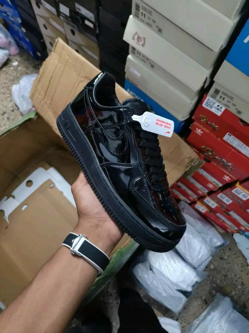 Nike Airforce 1 07 Black Patent 2617 - Image 3
