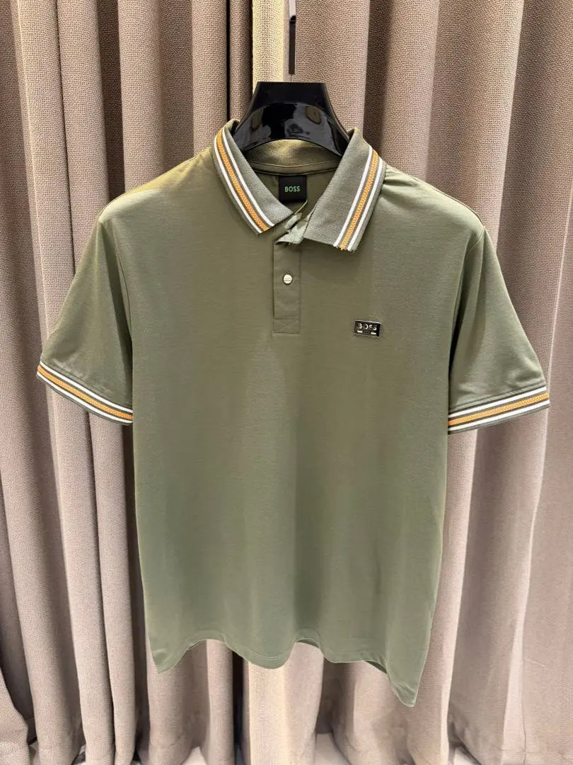 Boss Chest Logo Polo T-shirt Olive - Image 2