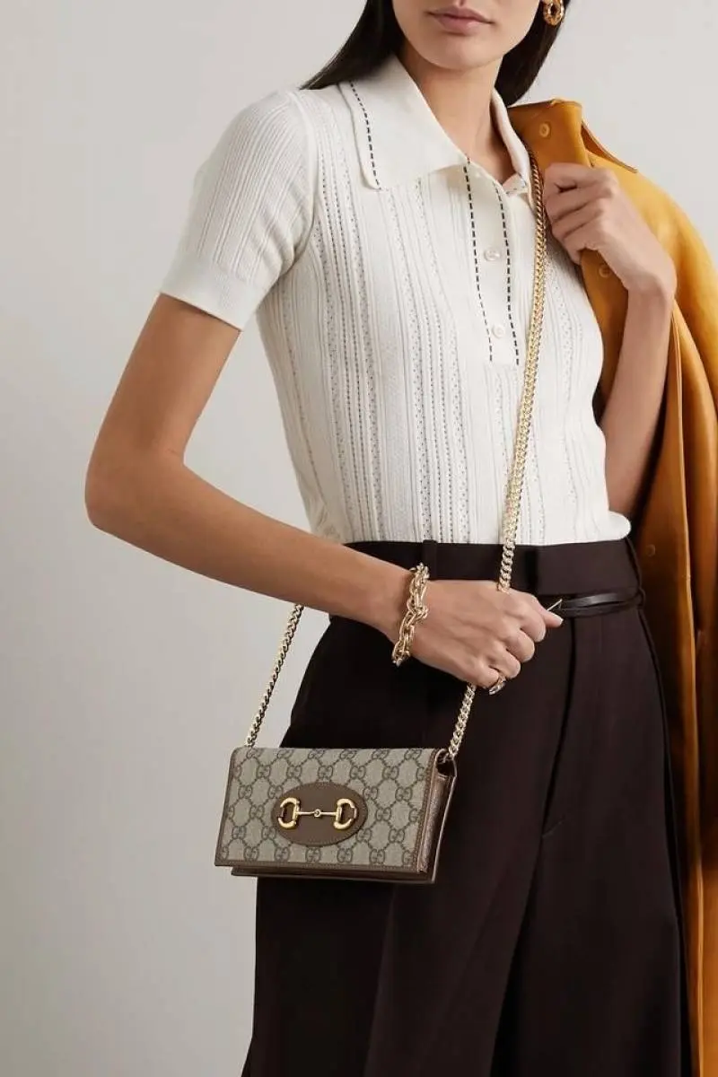 Gucci 74 Horsebit 1955 ChainWallet Crossbody With OriginalBox DustCover Premium - Image 4