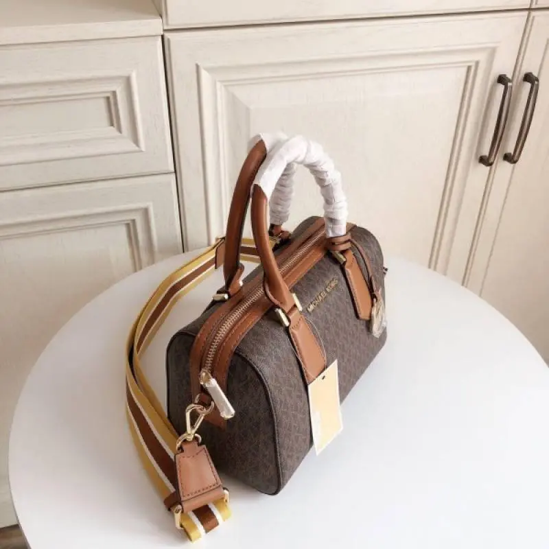Michael Kors MK Boston Sling Hand Bag With Dust Bag & Shoulder Strap (Brown - 319) - Image 5