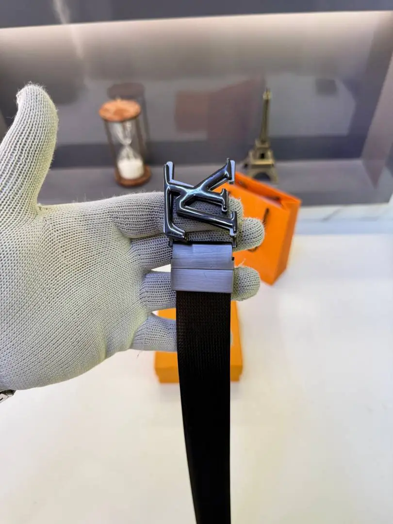 Lv Loui Vuitton Black Matt Reversible Belt Fa 1390 - Image 4
