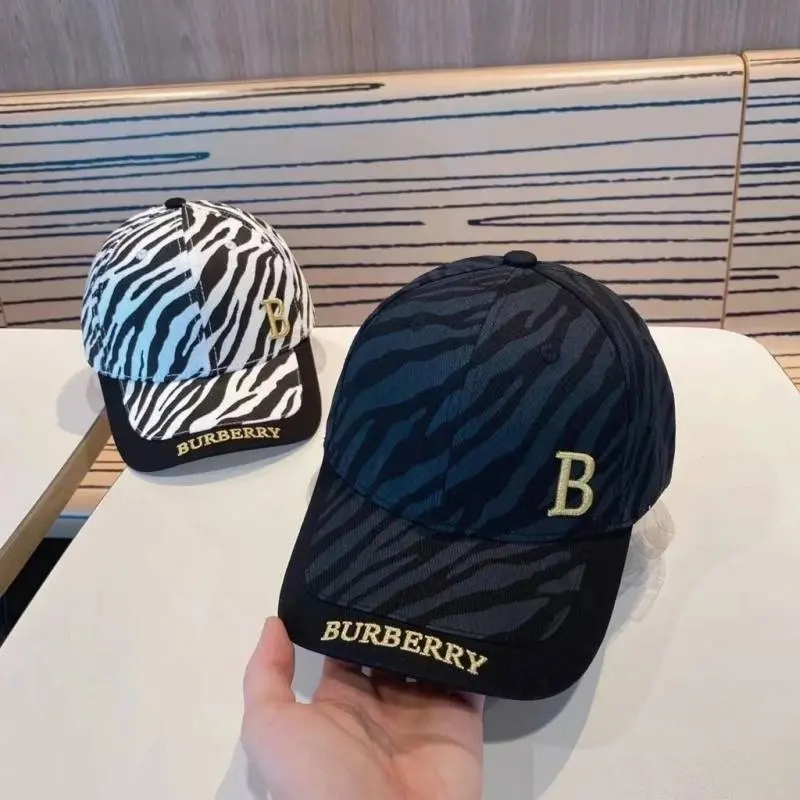 Burberry zebra print front logo black premium unisex Cap With Safety Box - Image 3