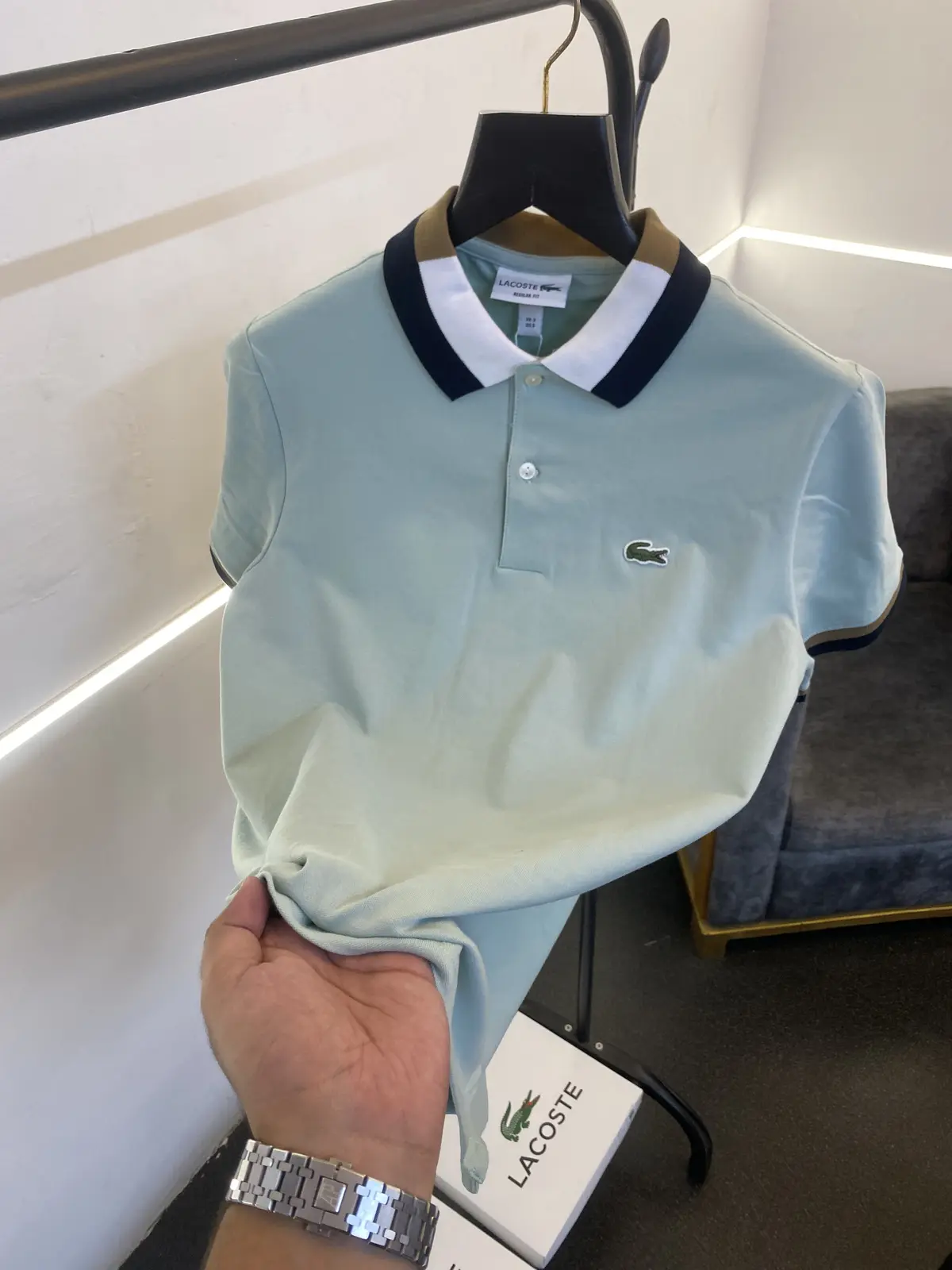Lacoste imported box pack polo tshirt light green - Image 2