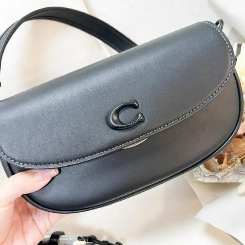 Coach1003 Emmy Saddle Premium Crossbody Shoulder Bag With OG Double Box & Dust Bag (Black - 1003) - Image 3