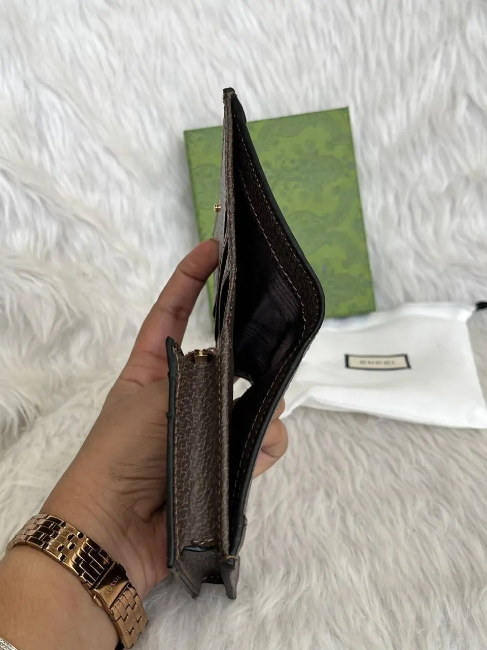 Gucci 02 Brown Mono Wallet With Original Box & DustCover Premium Quality - Image 9