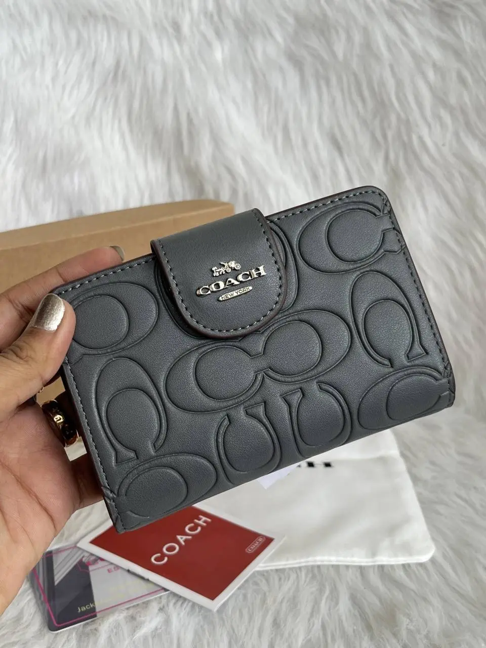 Coach 2-3 Premium Flap Wallet With OriginalBox DustCover Highend Coded - Image 3