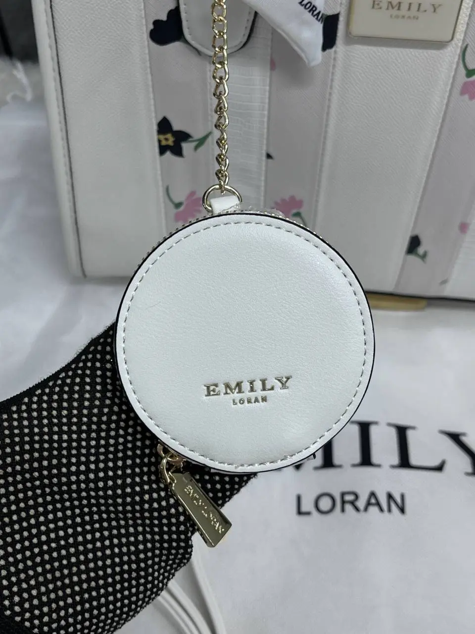 Emily Loran White Medium Satchel Bag Highend Leather Handbag With Dust Cover Packaging - Image 3