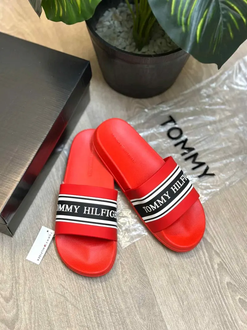 Tommy Hilfigar Premium Red Pool Slides - Image 2