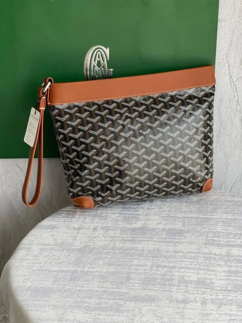 Goyard Black-Brown Conti Unisex Pouch With DustCover - Image 2