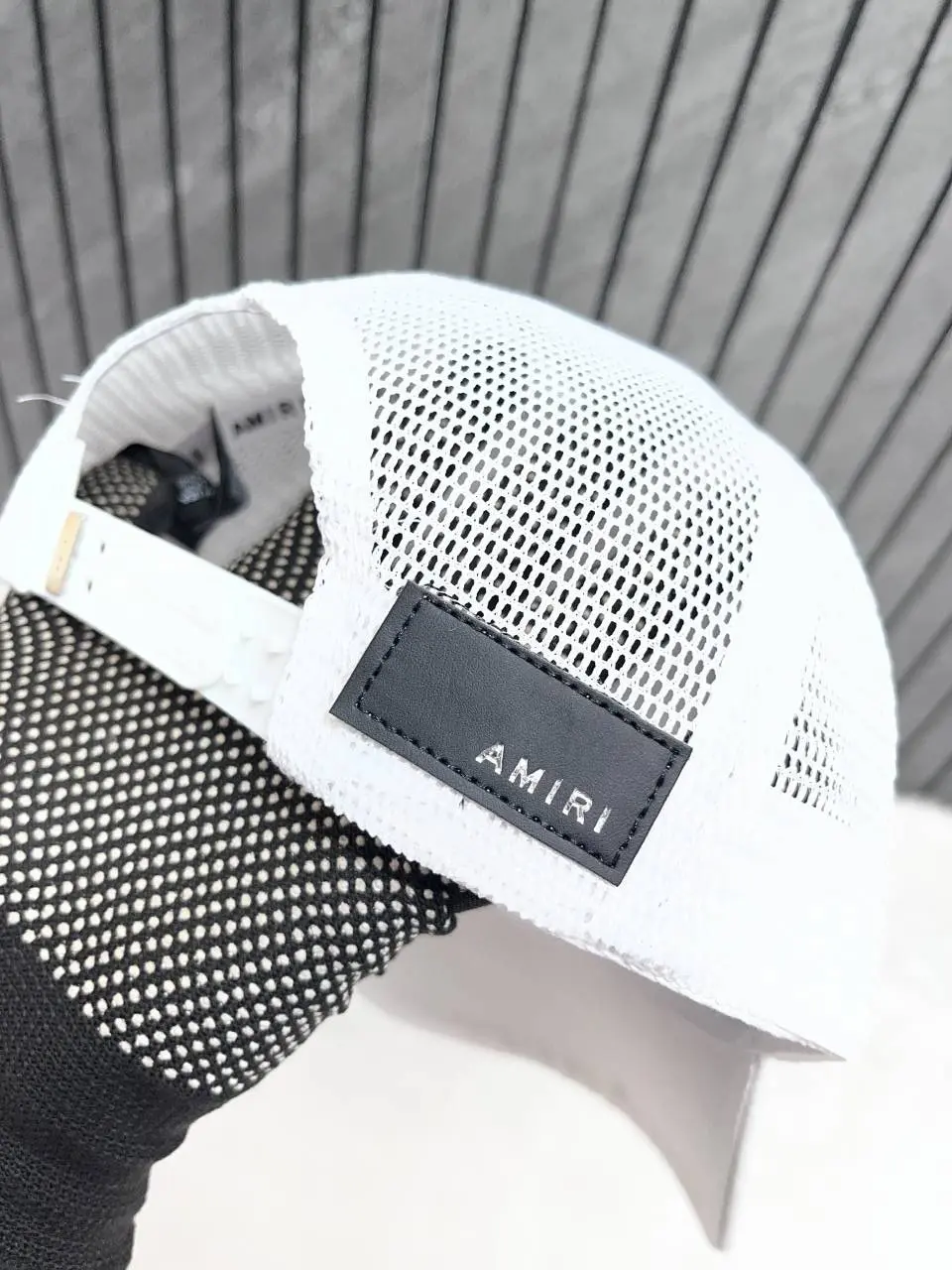 Amiri Black White Front Logo Premium Unisex Trucker Hat With Safety Box - Image 4