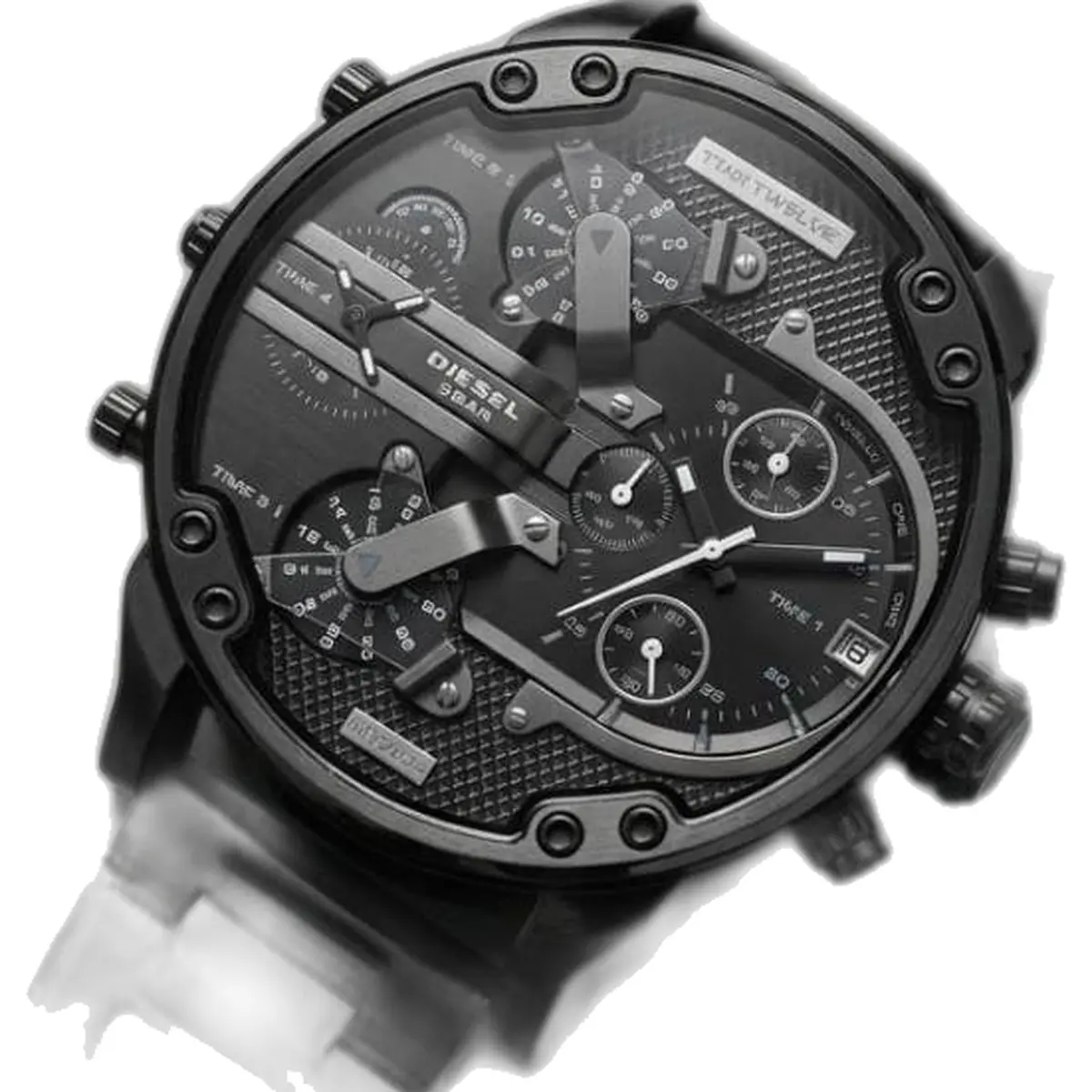 Diesel 3 Bar Big Dady Heavy Quantity Full Black - dial close-up