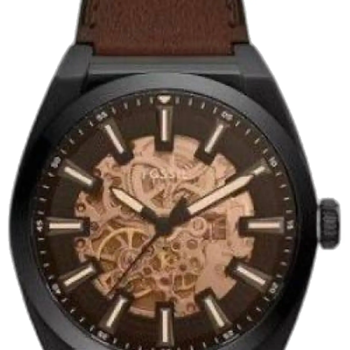 Fossiil Everett Leather 008 - dial close-up