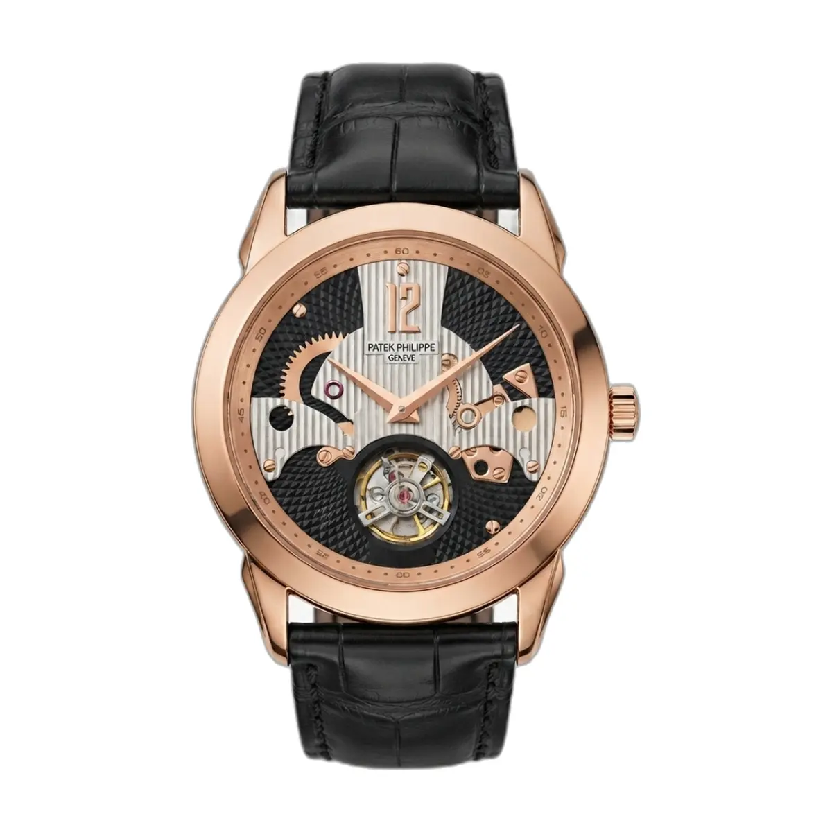 Patek Phillipe Peacock Witness Tourbillon Copper Black Dial - front view