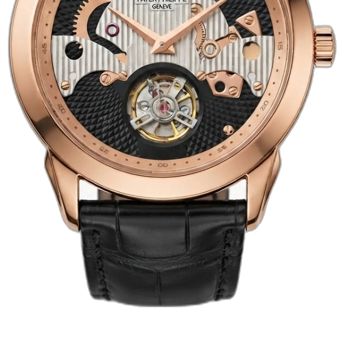 Patek Phillipe Peacock Witness Tourbillon Copper Black Dial - strap