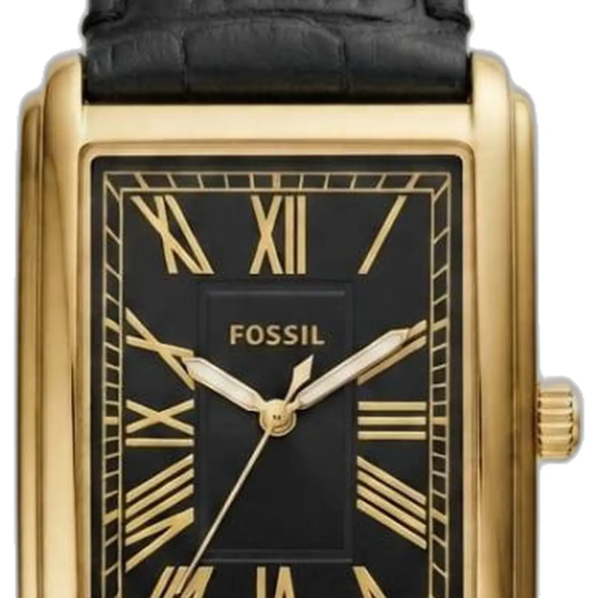 Fossil il Carraway FS6078 Black Gold Dial - dial close-up