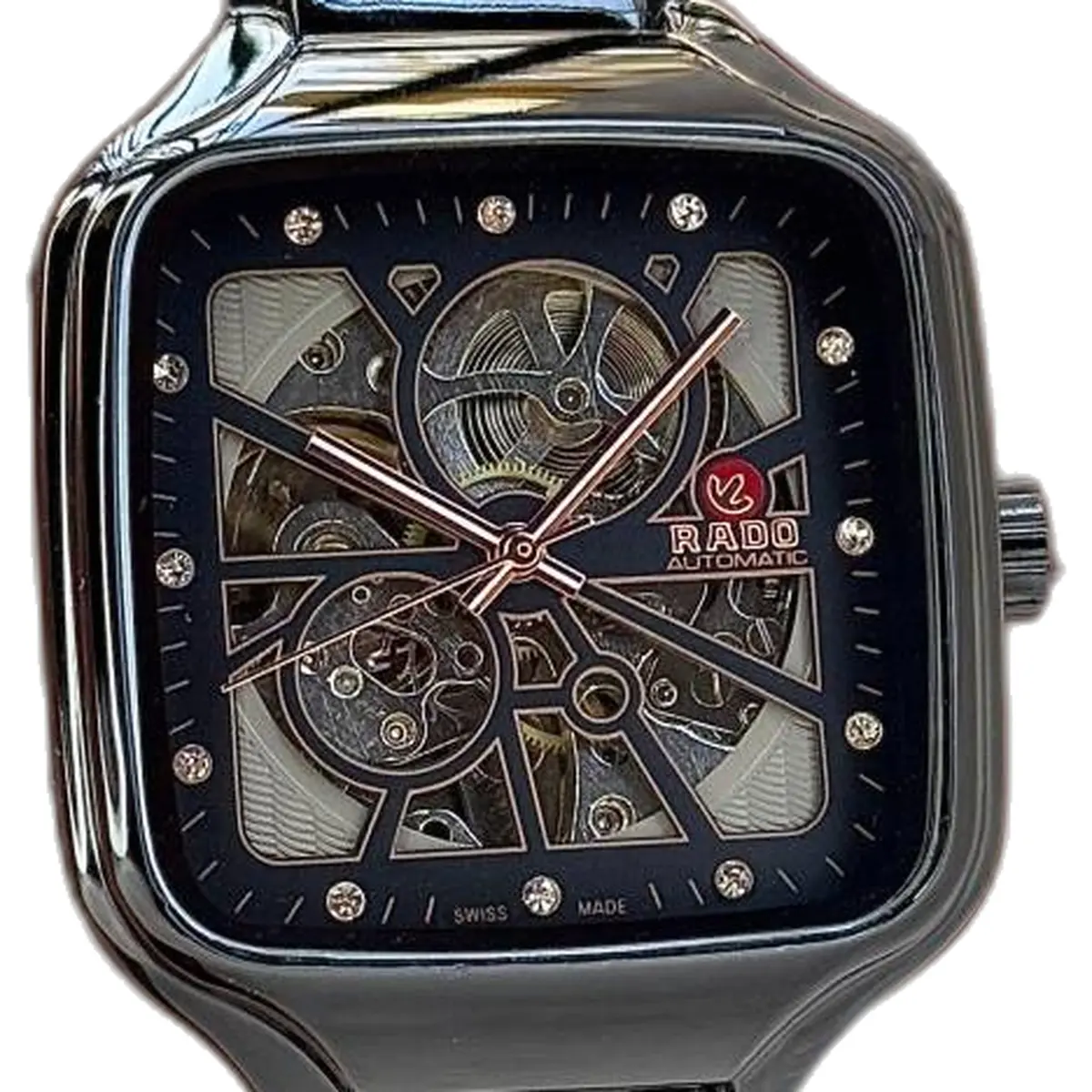 Rado True Square Open Heart Automatic Copper - dial close-up