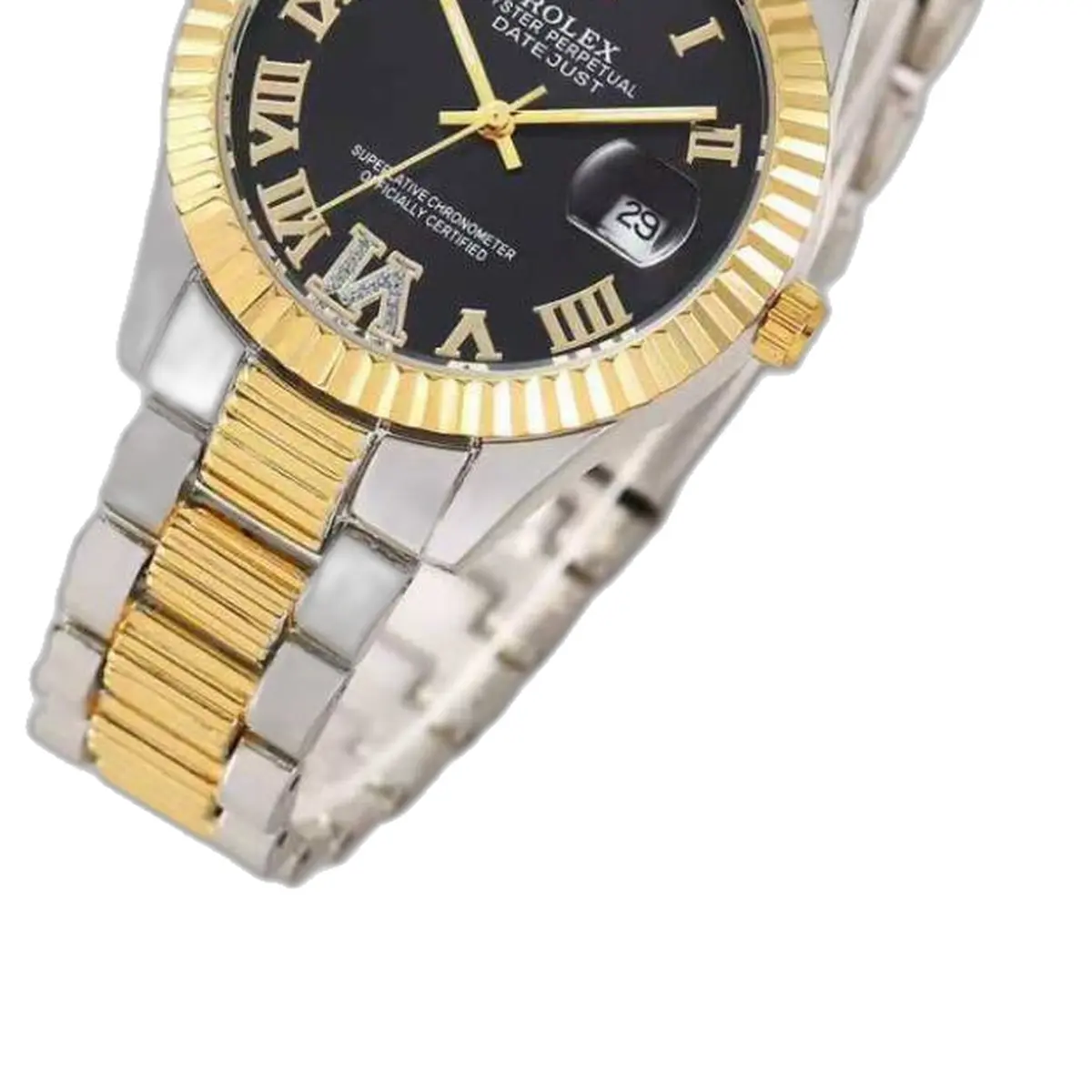 Rolex Oyster Perpetual Date Just 2Ton-Gold-Black - strap