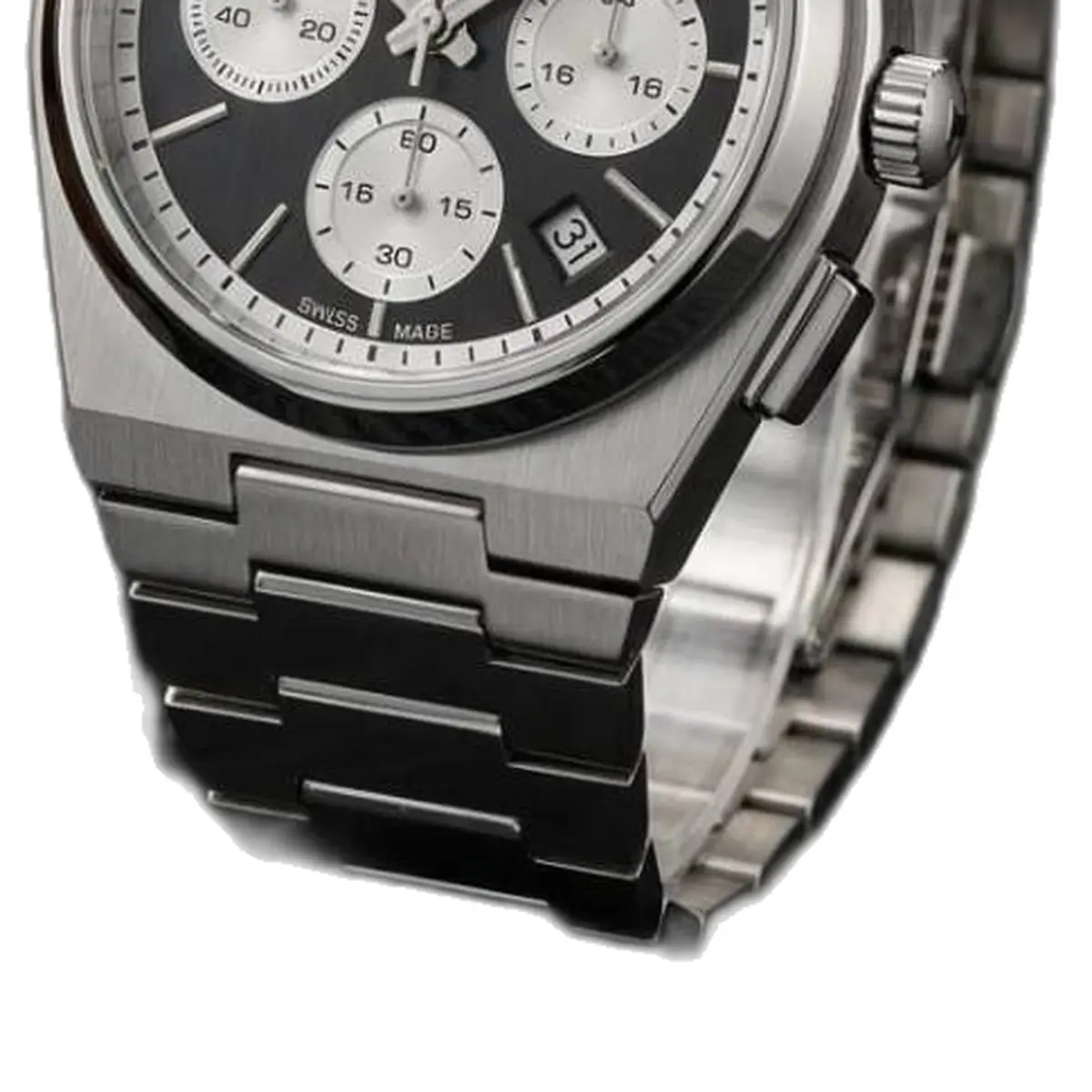 Tissot 1853 Prx Chronograph Steel Silver-Black - strap