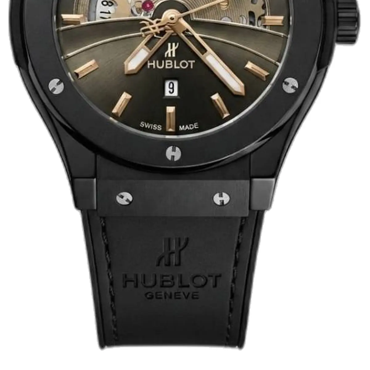 Hublot Big Bang Tourbillon Full Black Leather - strap