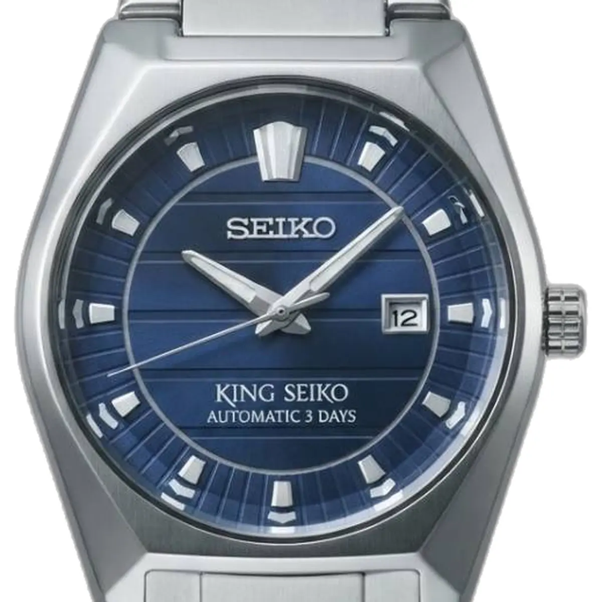 King Seiko Vanac Quartz Silver blue Dial - dial close-up