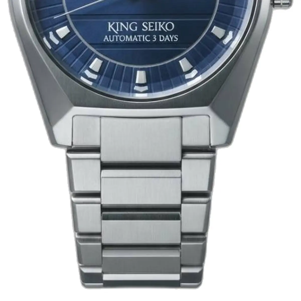 King Seiko Vanac Quartz Silver blue Dial - strap
