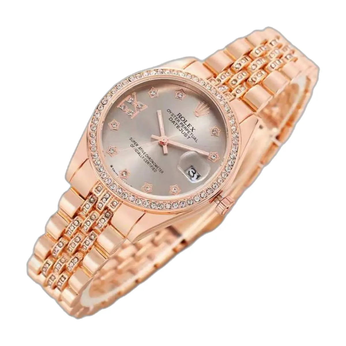 Rolex Oyester Perpetual Date Just Copper-Grey - front view