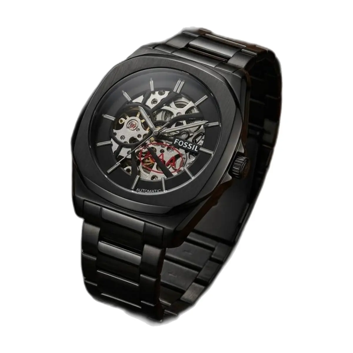 Fossil il Automatic Skeleton full black - front view