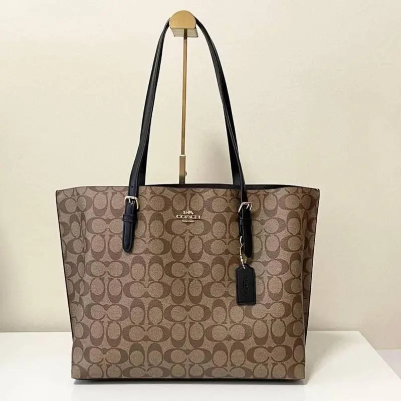 Coach Mollie Tote Apricot-Black With DustCover