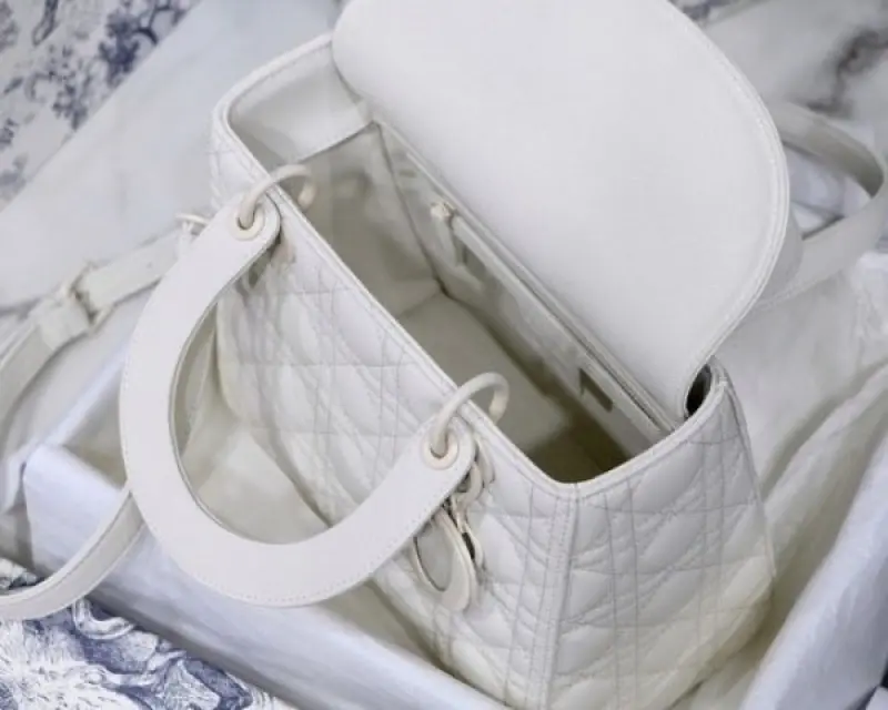 Dior Lady My ABC Matte White With OG Box & Dust Bag (White-384) - Image 8