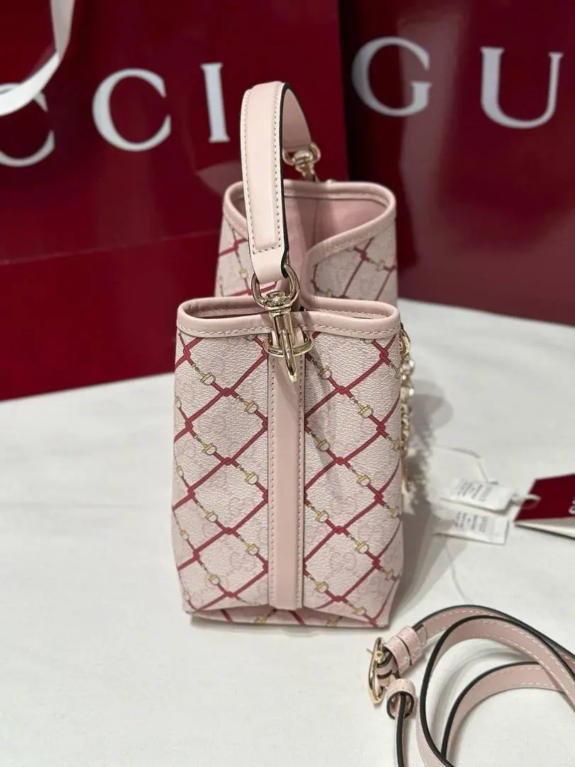 Gucci GG Emblem Premium Bucket Bag With OG Box & Dust Bag (Pink - 1251) - Image 3
