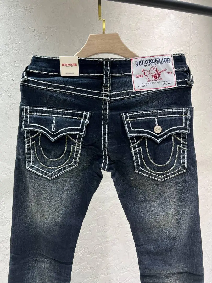 True Religion Green Shade Bootcut Fit Premium Imported Fabric Denim with Back Flap pockets and Embroidered work 4540-4599 - Image 2