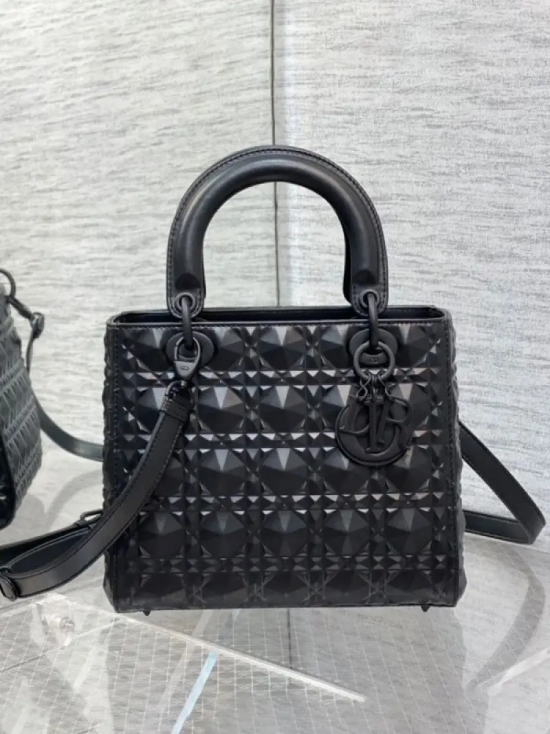 Dior Lady My ABC Bag With OG Box With Dust Bag & Extra Shoulder Strap (Black 3D-208) - Image 3