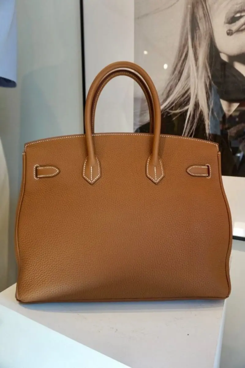 Hermes Birkin Signature Togo Handbag With Dust Bag (Brown - 453) - Image 7