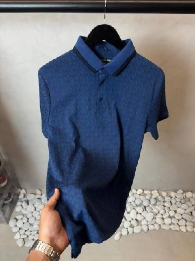 Michael kor Blue Monogram Polo T Shirt 1033.Sale-offer VS1000 - Image 3