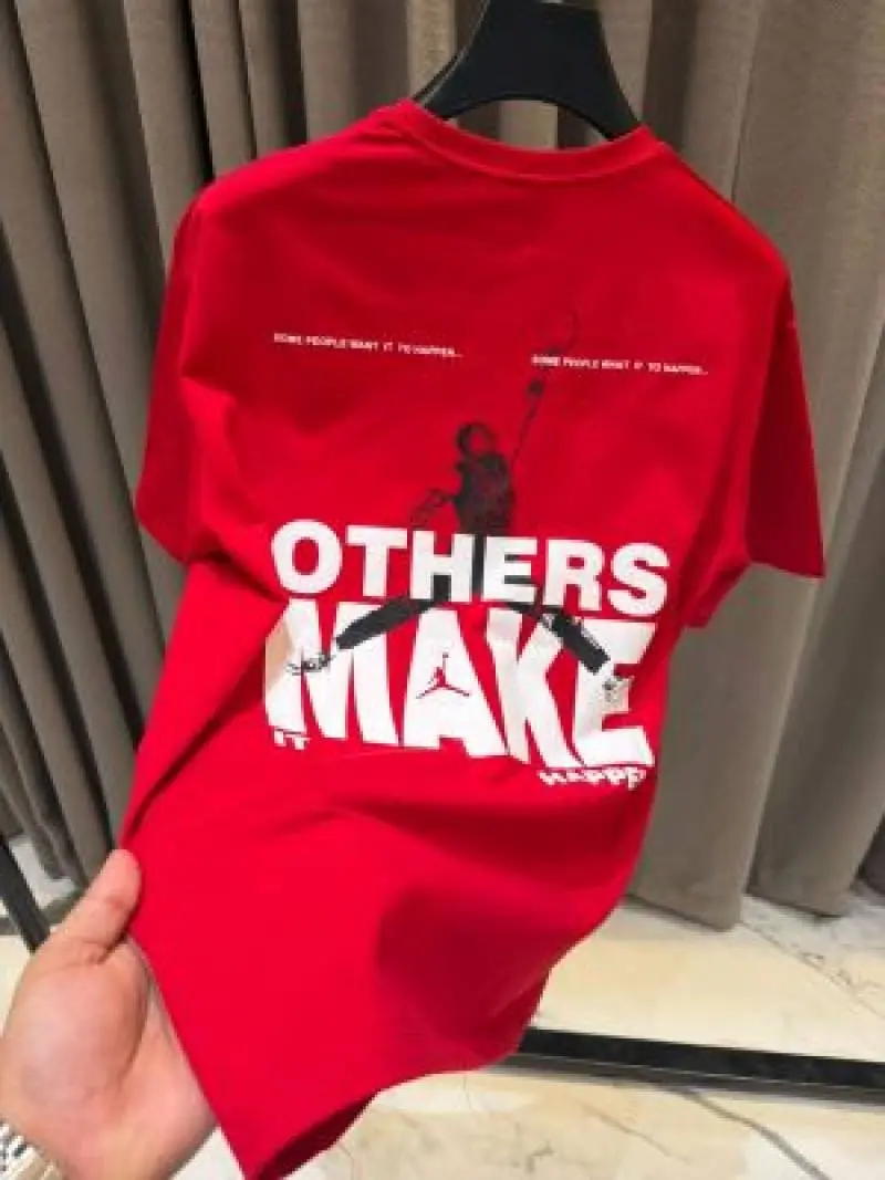 Jordan impoted primium T-shirt Drop Shoulder Red - Image 4