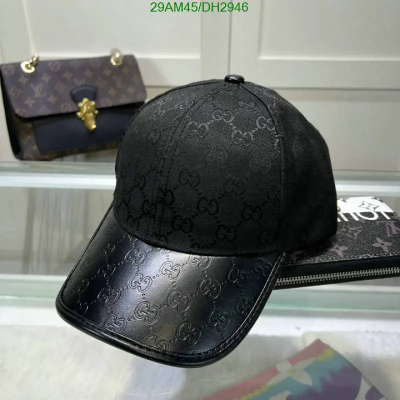 Gucci GG Small Monogram Leather Black Premium Unisex Cap With Safety Box - Image 4