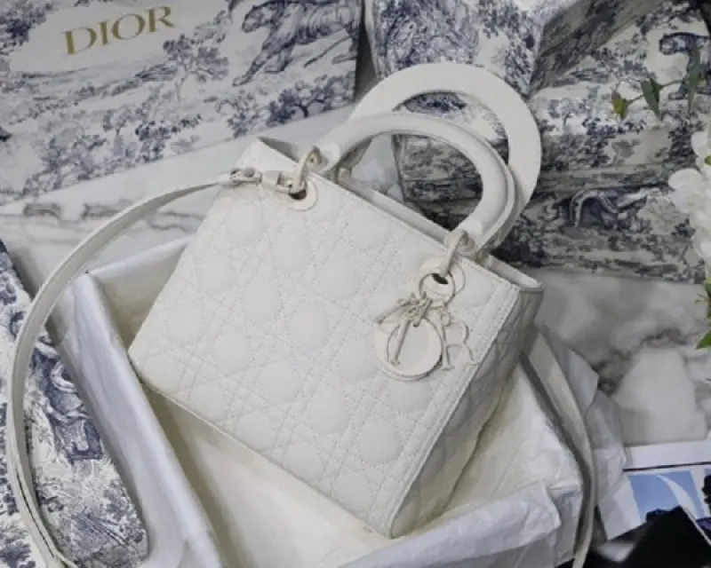Dior Lady My ABC Matte White With OG Box & Dust Bag (White-384) - Image 7