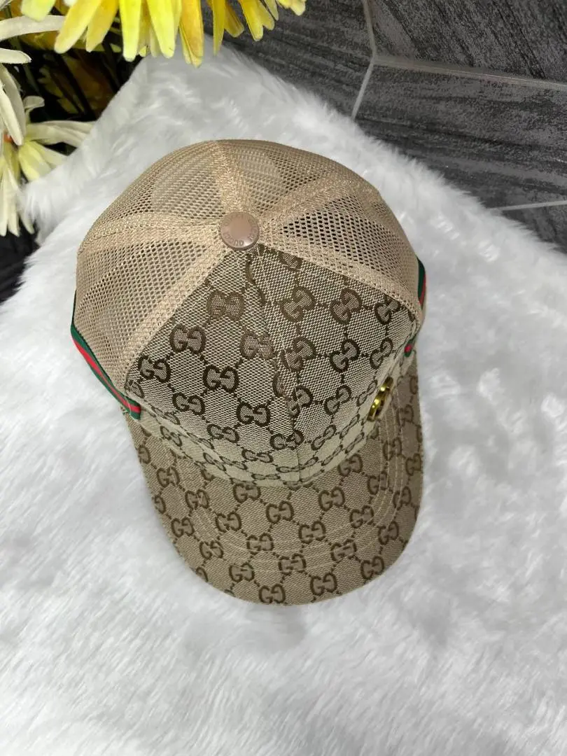 Gucci GG Small Side Logo Stripes Premium Net Unisex Cap With Safety Box - Image 3