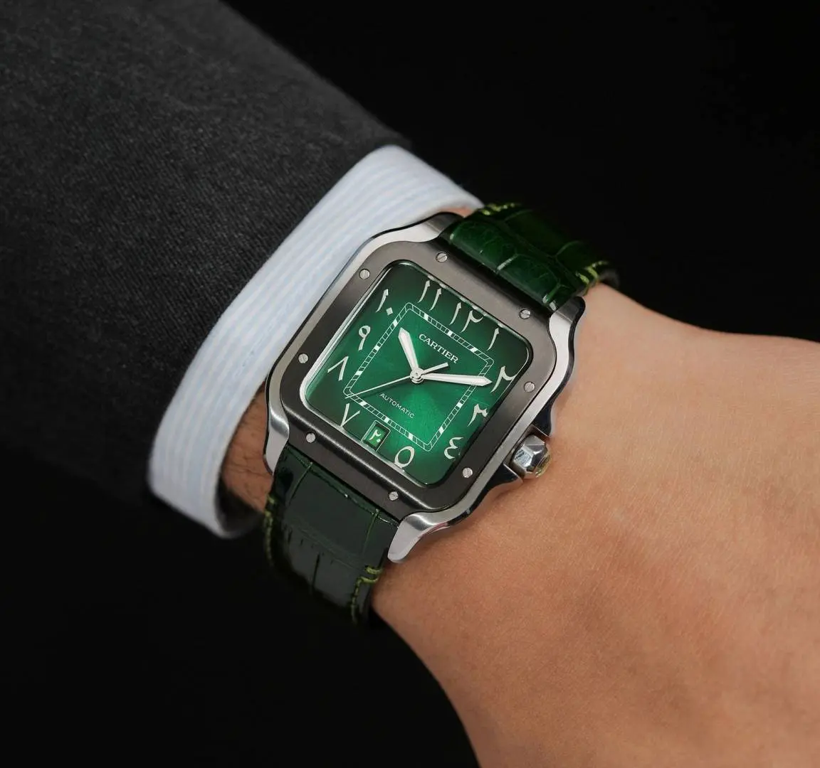 Cartier Santos Automatic full green arabic - Image 5