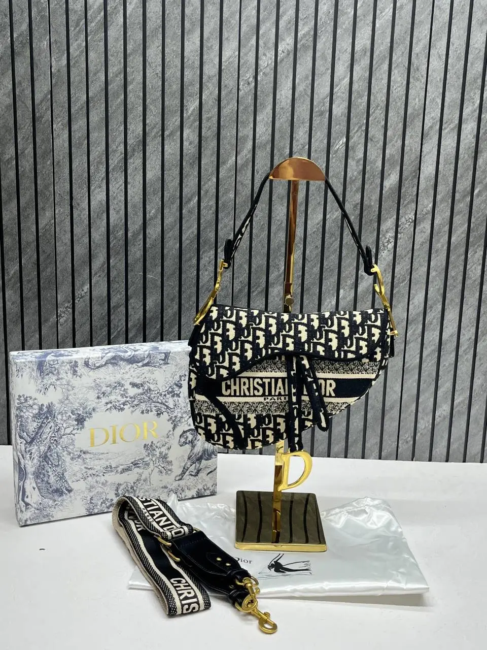 Dior Saddle Oblique Black Monogram With OriginalBox - Image 2
